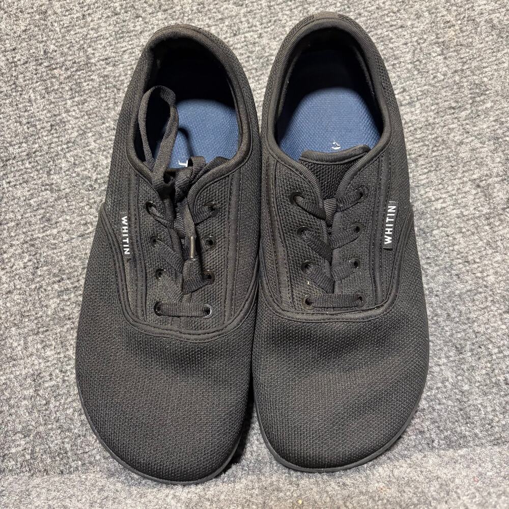 Whitin Men Size 10 Black Mesh Minimalist Barefoot Shoes Wide Toe Box Sneakers